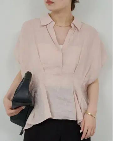 GALLLARDAGALANTE 핑크 하프 슬리브 셔츠