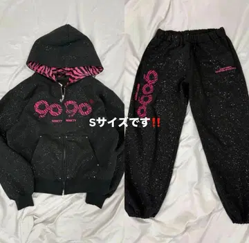9090 girl OG Logo Glitter Hoodie setup
