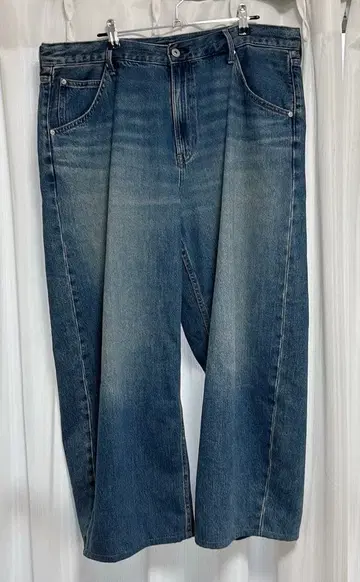 UNIQLO 배기 커브 청바지 기장 짧음 BULE67 인심 65cm 보정