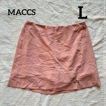 MACCS [ L ] 핑크 타이트 스커트풍 숏팬츠 골드 버튼