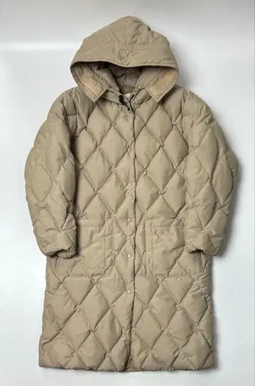 IVY LEAGUERS CLUB 베이지 퀼팅 롱 다운 자켓