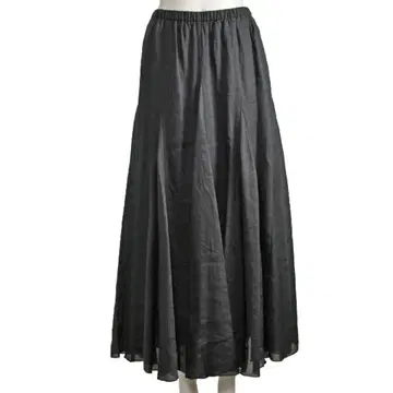 블랙 플레어 스커트 허리밴딩