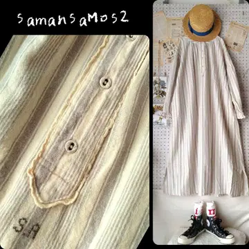 사만사 모스모스 35주년 스트라이프 원피스 기모 소재 SM2