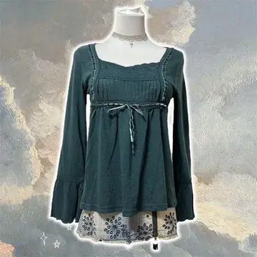 가격 인하 y2k 모리걸 그런지 헤이세이 00s 카키 긴팔 티셔츠