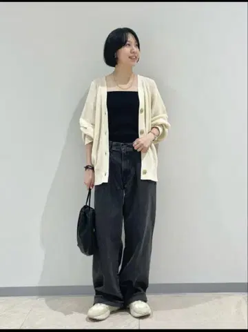 리바이스 프리미엄 블랙 턱 와이드 데님