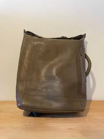 츠치야 가방 남성용 백팩 올리브 브라운 가죽