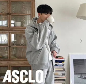 ASCLO 그레이 플리스 후드티 FREE