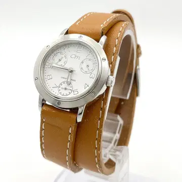 CHRISTIAN MODE 손목시계 브라운 가죽 여성용 손목시계 작동품