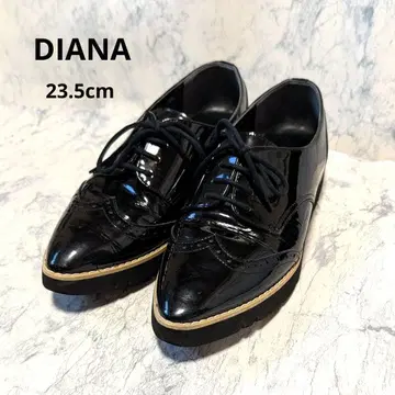 DIANA 블랙 레이스업 슈즈 23.5cm
