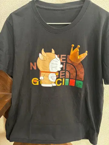 도라에몽 패턴 T셔츠 블랙