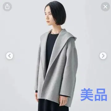 플라스테 울 블렌드 리버 후드 코트 컨디션 최상