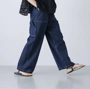 새상품급 카구레 코튼 린넨 데님 페인터 팬츠