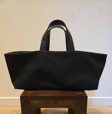 ANVOCOEUR 앙보쿠르 캔버스 소가죽 토트백 가로 블랙