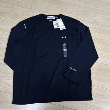 새상품 UNIQLO 100% 울 크루넥 스웨터 L 네이비