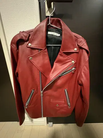 MOUSSY 레드 더블 라이더 자켓 사이즈 2