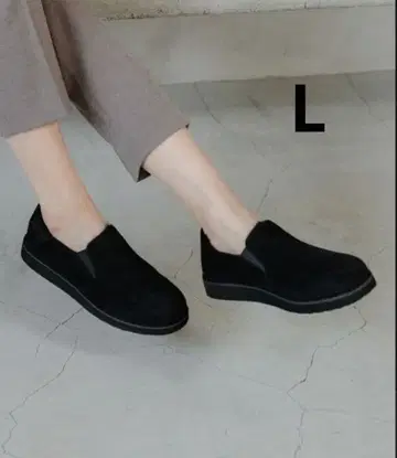 택 포함 새상품 글로벌 워크 후와모코 발수 경량 슬립온 블랙 L
