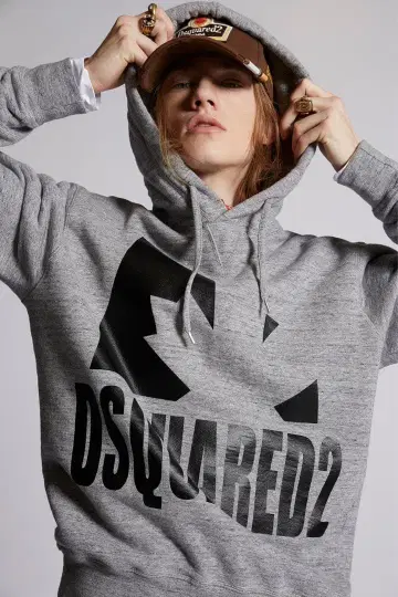 새상품급 DSQUARED2 그레이 로고 후드티