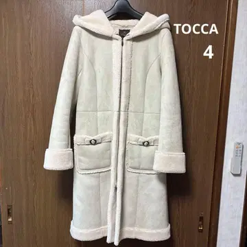 TOCCA 페이크 무스탕 롱 코트 후드 부착 새상품급 사이즈 4
