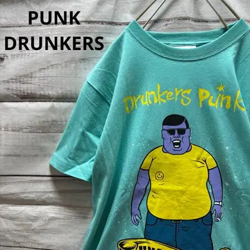 새상품 PUNK DRUNKERS T셔츠 택 포함 스카이블루 M 로고