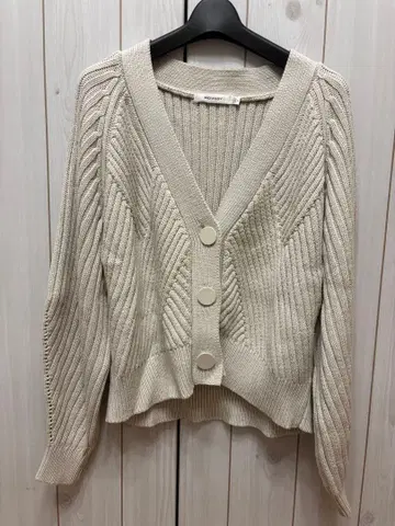 MOUSSY 베이지 V넥 니트 가디건