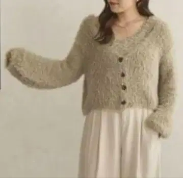 Mayu 기획 라메 샤기 베스트 가디건