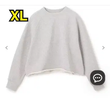 UNFILO 앙피로 크롭 맨투맨 그레이 라메 XL 빅 사이즈