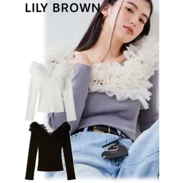 LILY BROWN 볼륨 튤 도킹 니트 상의 ( GRY )