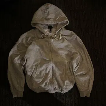 그레이 후드티 H&M 짧은 기장