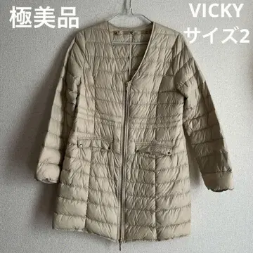 컨디션 최상 VICKY 다운 자켓 크림 베이지 자켓 아우터