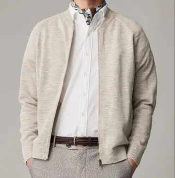 JOSEPH ABBOUD 슬라브 기마 니트 지퍼 블루종