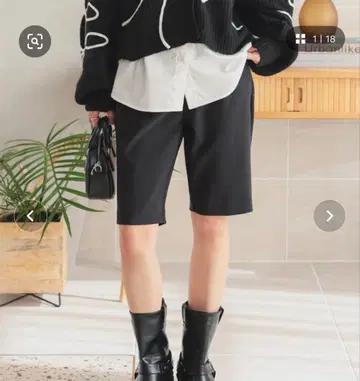 버뮤다 하프 팬츠 블랙 S