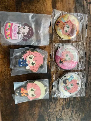 6개 세트 캔뱃지 아냐 가챠가챠 스파이 패밀리