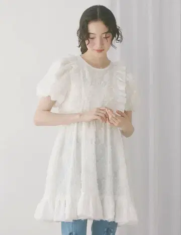 merryjenny flower 자카드 미니 원피스
