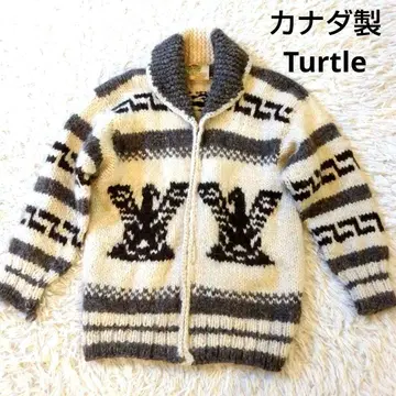 [ 새상품급 ] 캐나다제 Turtle 카우 니트 스웨터 썬더버드 패턴