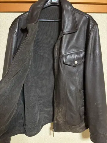 HERIOT 가죽 자켓 코듀로이 리버서블 브라운&그레이