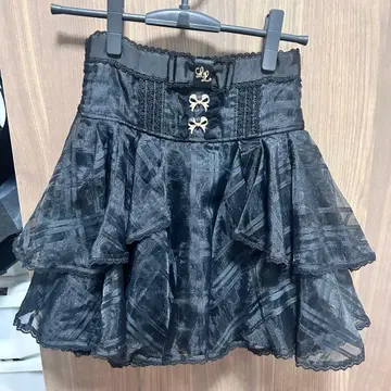 LIZLISA 블랙 프릴 스커트