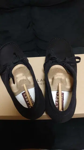 Clarks 왈라비 uk7 크레이프 블랙 스웨이드