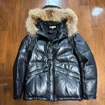 The DUFFER St. George 블랙 가죽 다운 자켓 S