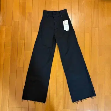 자라 블랙 와이드 레그 데님 팬츠 하이웨스트 데님