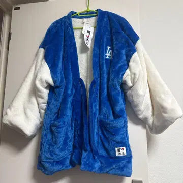 MLB LA 로고 플리스 자켓 블루 화이트