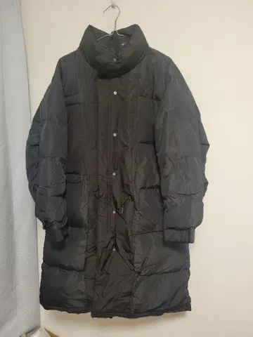블랙 롱 다운 자켓