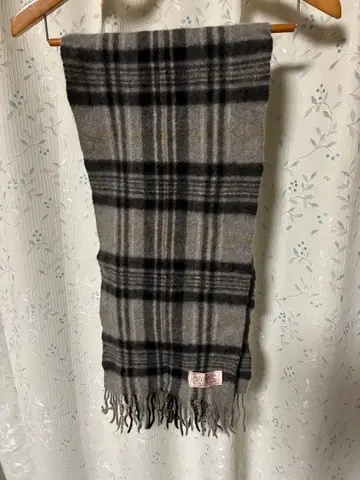 캐시미어 체크 무늬 머플러 세로 약 120cm, 폭 약 27cm