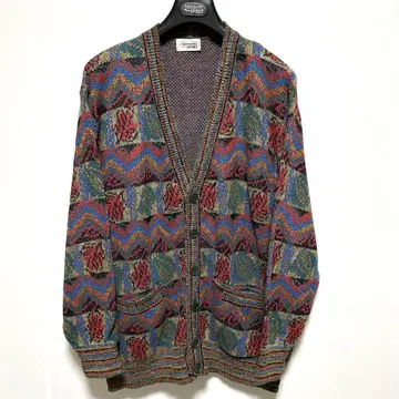 극상 미사용 이탈리아제 MISSONI SPORT 기하학 패턴 가디건