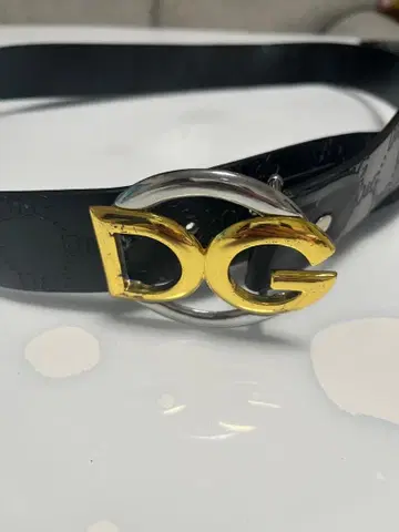 D&G 블랙 벨트 골드 실버 버클