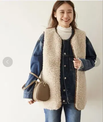 저널 스탠다드 리룸 컬리 인조 모피 베스트