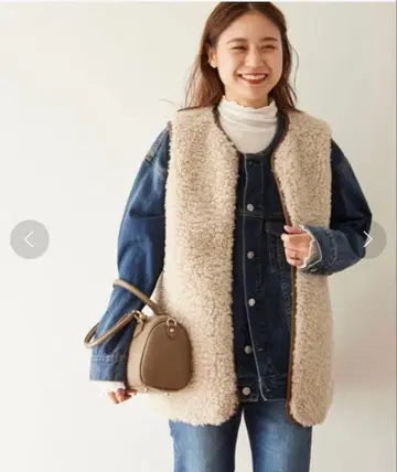 저널 스탠다드 리룸 컬리 인조 모피 베스트