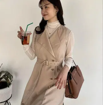 택 포함 새상품 슬리브리스 롱베스트 원피스 megumi 기획