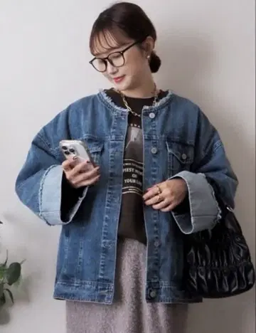 [ 새상품 ] 시마무라 omi 데님 자켓 M 사이즈 중파랑 블루