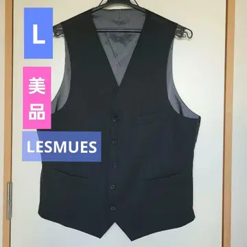 L 사이즈 LESMUES 신사 수트 베스트만 블랙 스트라이프 AOKI