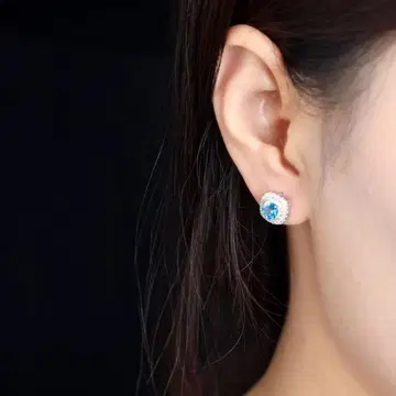 천연 토파즈 귀찌 f